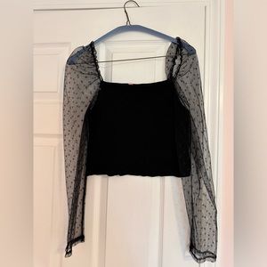 Petal and pup polka dot sleeve top